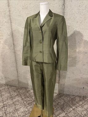 Vintage Jones New York Silk Suit Set Quiet Luxury 90s Minimalism Set Size 6
